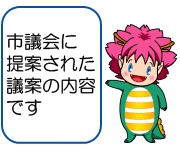 市議会に提案された議案の内容です